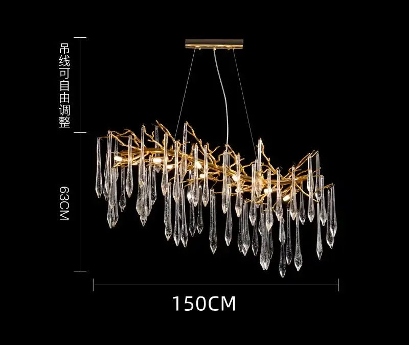 Modern nest crystal led chandelier living room bubble pendant light