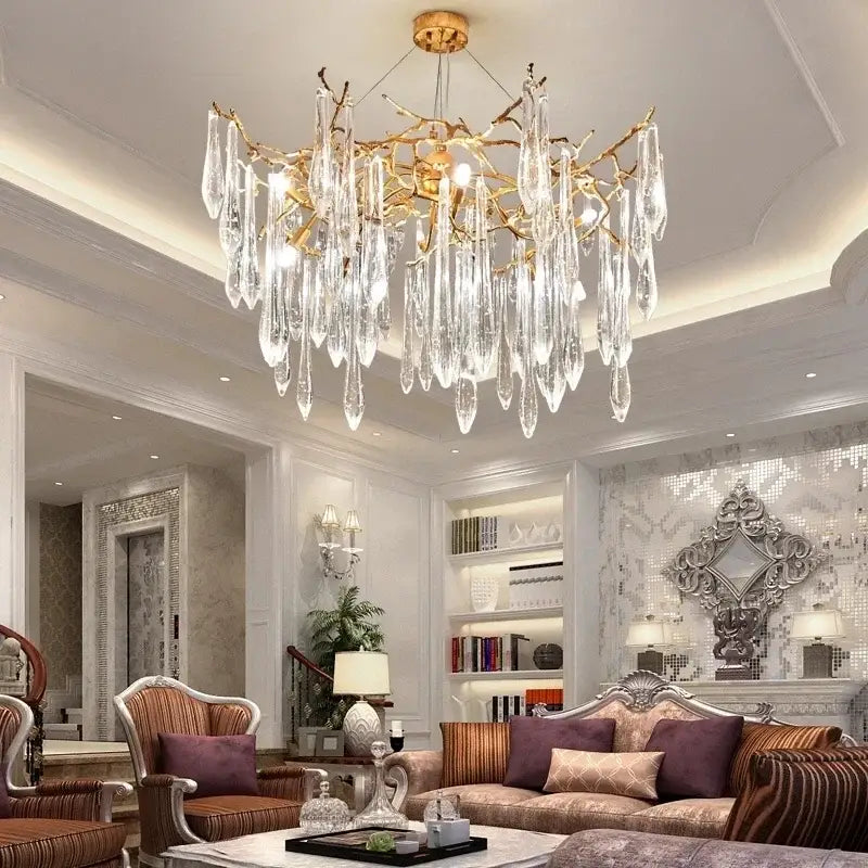 Modern nest crystal led chandelier living room bubble pendant light