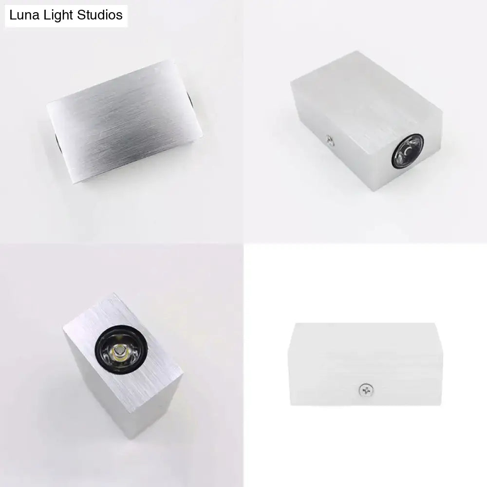 Modern nickel finish rectangular led wall sconce porch light