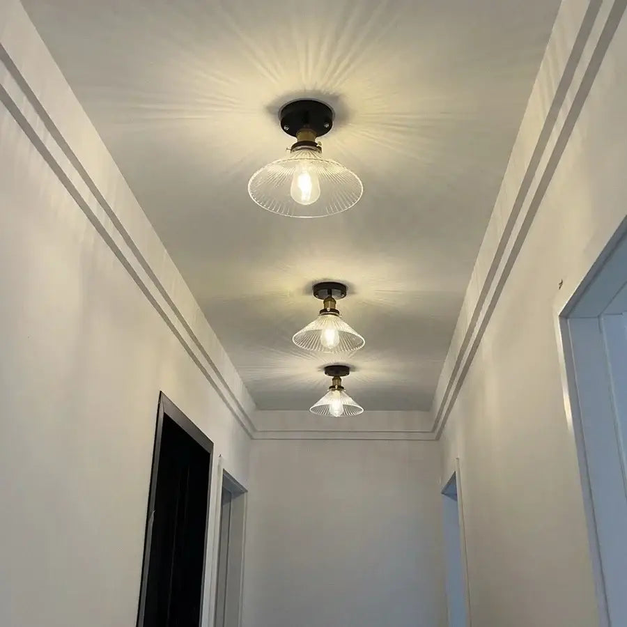 Modern nordic black & brass decorbites clear glass led ceiling lamp kitchen
