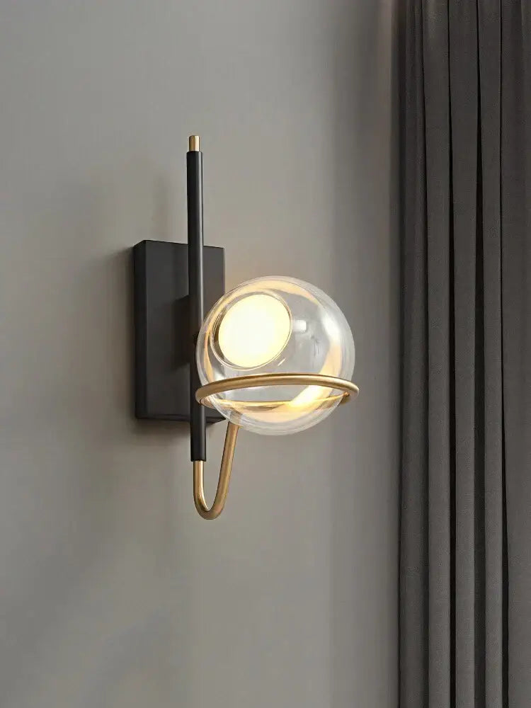 Modern nordic black & gold decorbites clear glass ball pendant light
