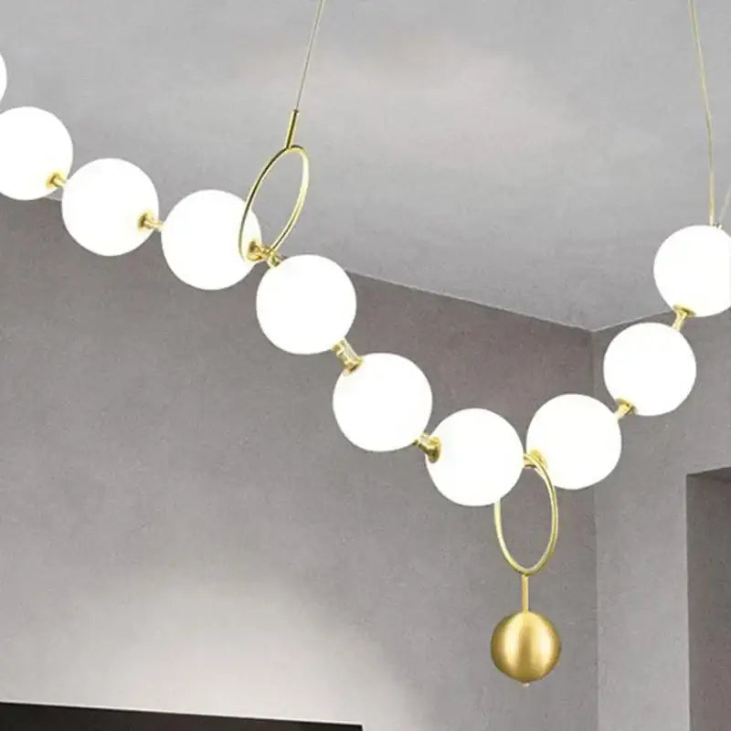 Modern nordic led pendant lamp gold and white dining room chandelier