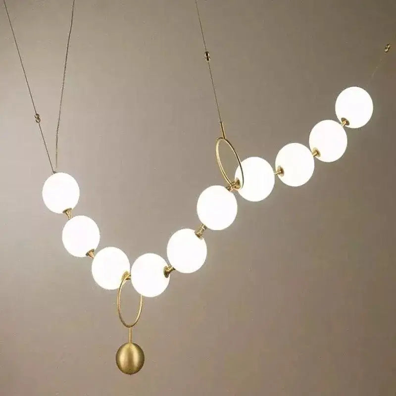 Modern nordic led pendant lamp gold and white dining room chandelier