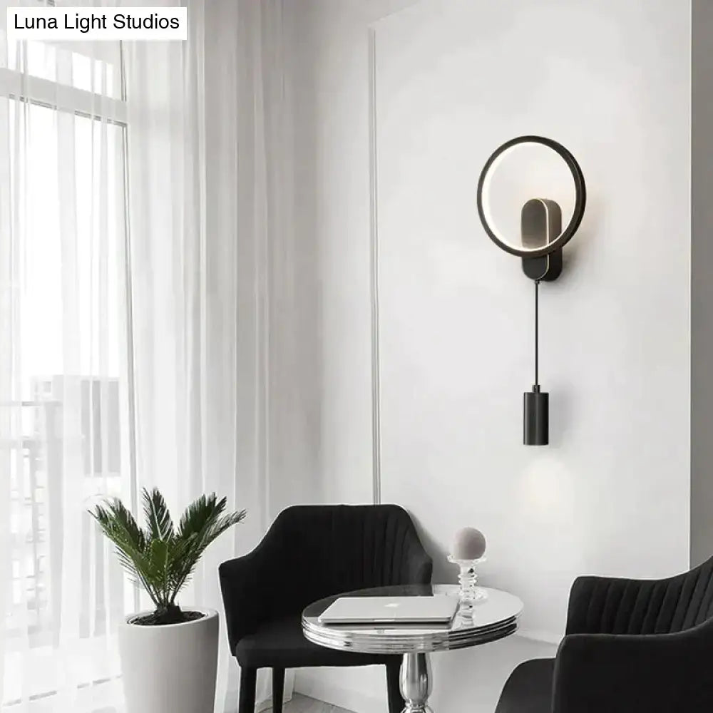 Modern nordic led wall lamp bedroom sconce in black & gold