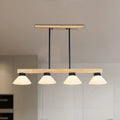 Modern nordic linear wood hanging light dining room gold & black