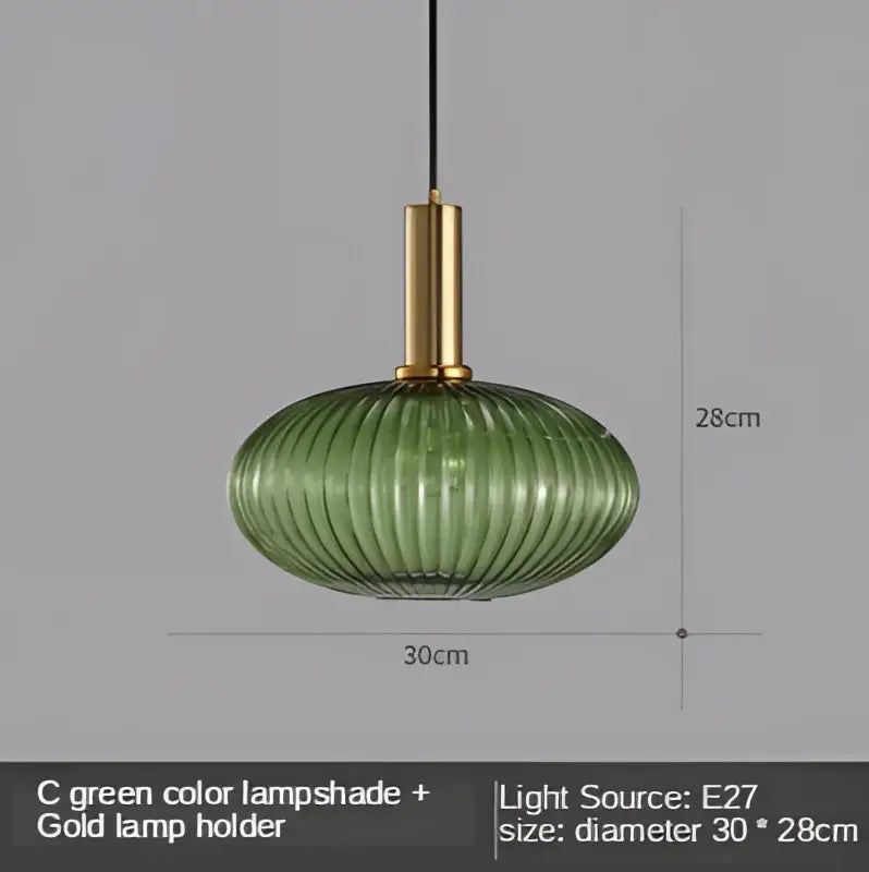 Modern nordic ribbed glass led pendant lights for dining room