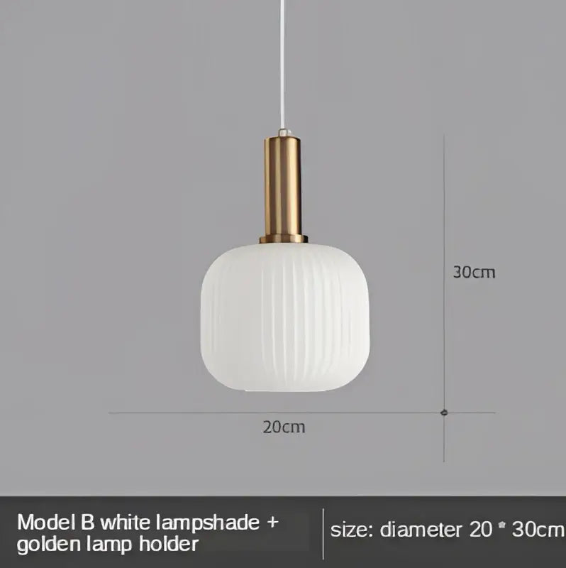 Modern nordic ribbed glass led pendant lights for dining room