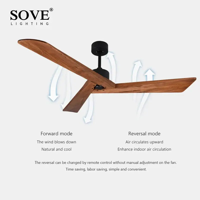 Modern off white 60" wood ceiling fan living room remote control