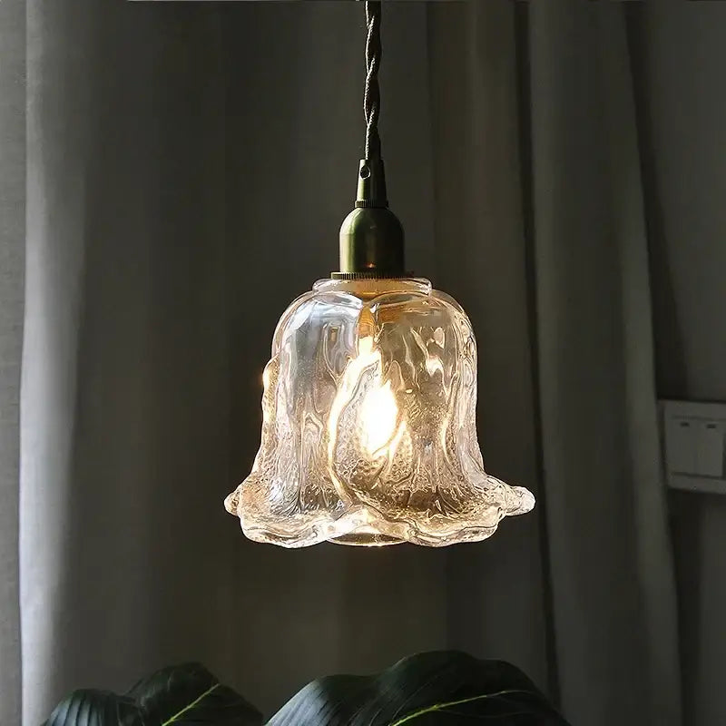 Modern olive green and copper glass led pendant lamp kitchen