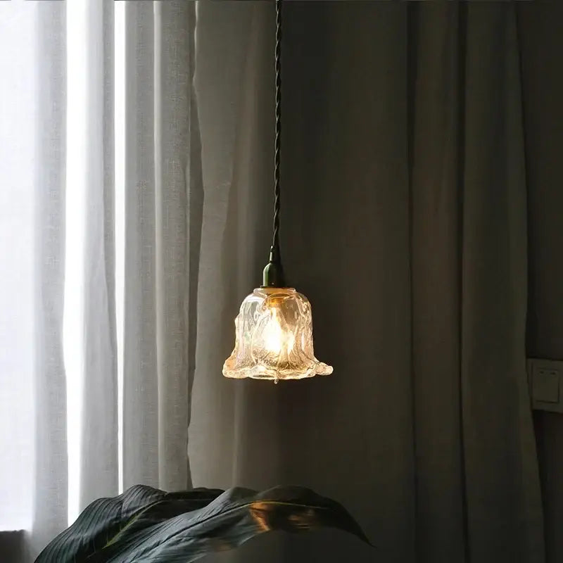 Modern olive green and copper glass led pendant lamp kitchen