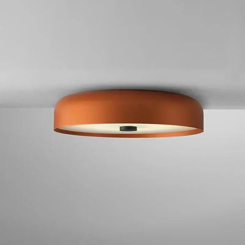 Modern orange and white bowl ceiling lamp for living room
