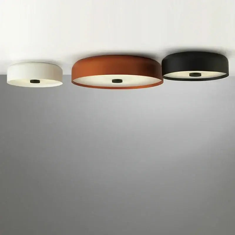 Modern orange and white bowl ceiling lamp for living room
