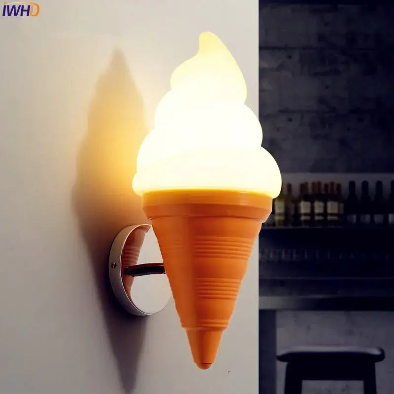 Modern orange ice cream led wall sconce kids bedroom light