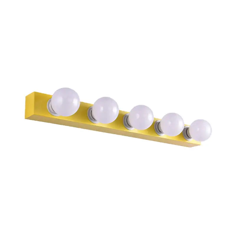 Modern orange & white 3 bulb vanity light fixture for bedroom
