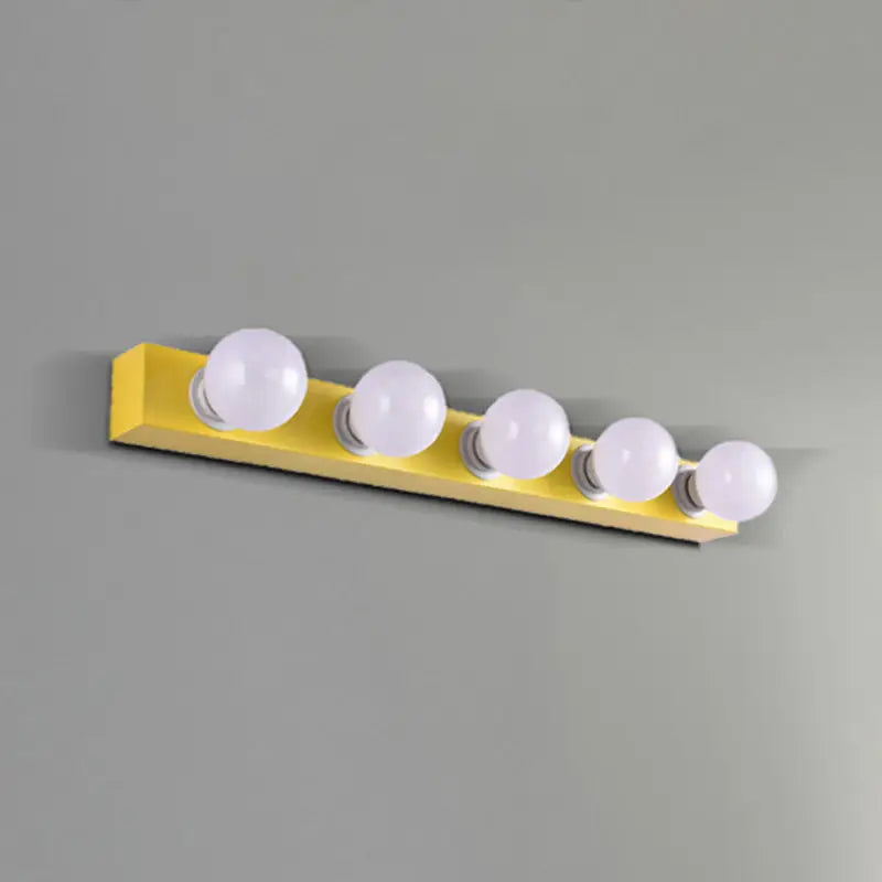 Modern orange & white 3 bulb vanity light fixture for bedroom