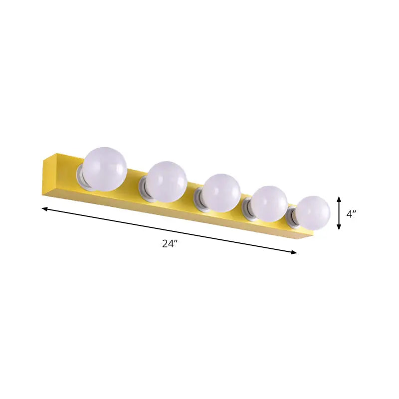 Modern orange & white 3 bulb vanity light fixture for bedroom