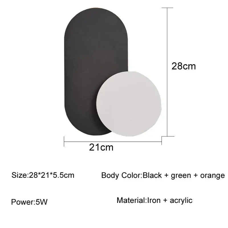 Modern orange & white decorbites led wall lights for living room
