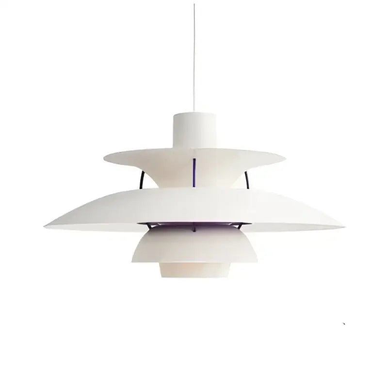Modern orange & white tiered umbrella pendant light for kitchen