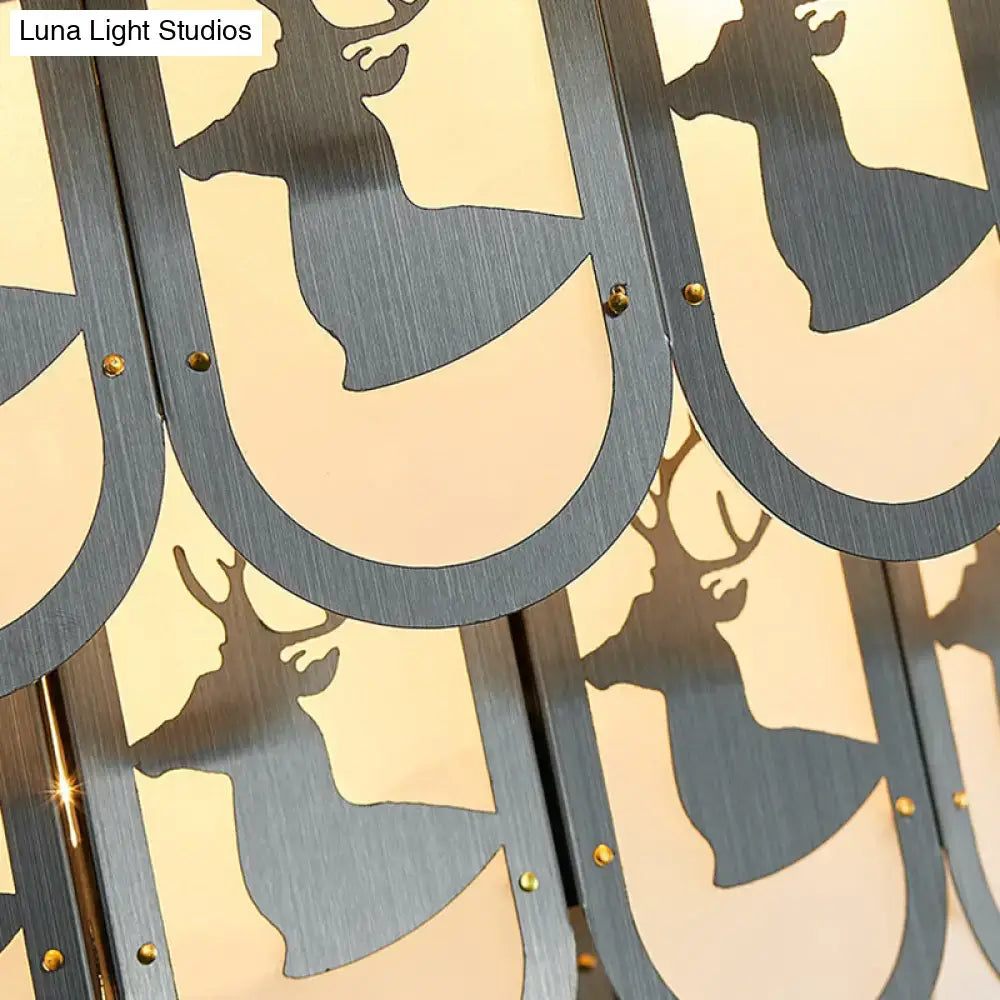 Modern oval glass deer suspension light – dining room 110v-120v
