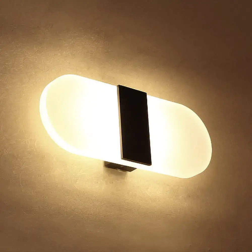 Modern oval rectangular convex led wall sconce bedroom light