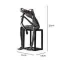 Modern oxidized silver abstract thinkers sculpture living room decor