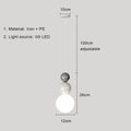 Modern pastel cream nordic led pendant light bedroom glass lamp