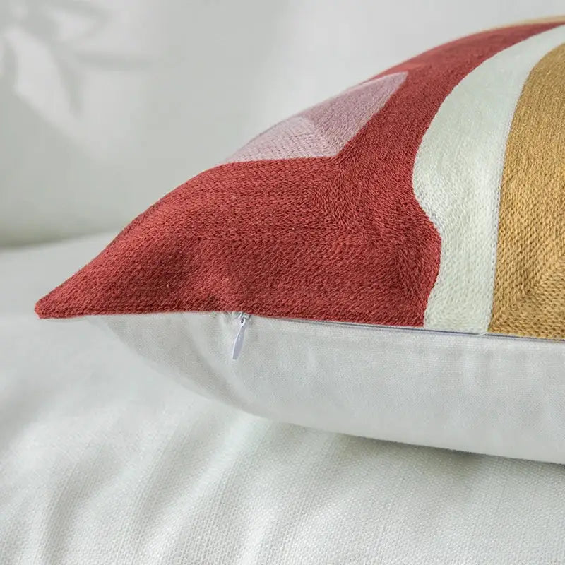 Modern pastel geometric cushion cover living room embroidered pillow case