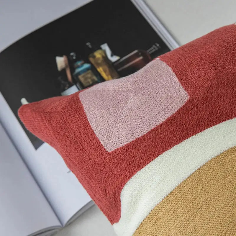 Modern pastel geometric cushion cover living room embroidered pillow case