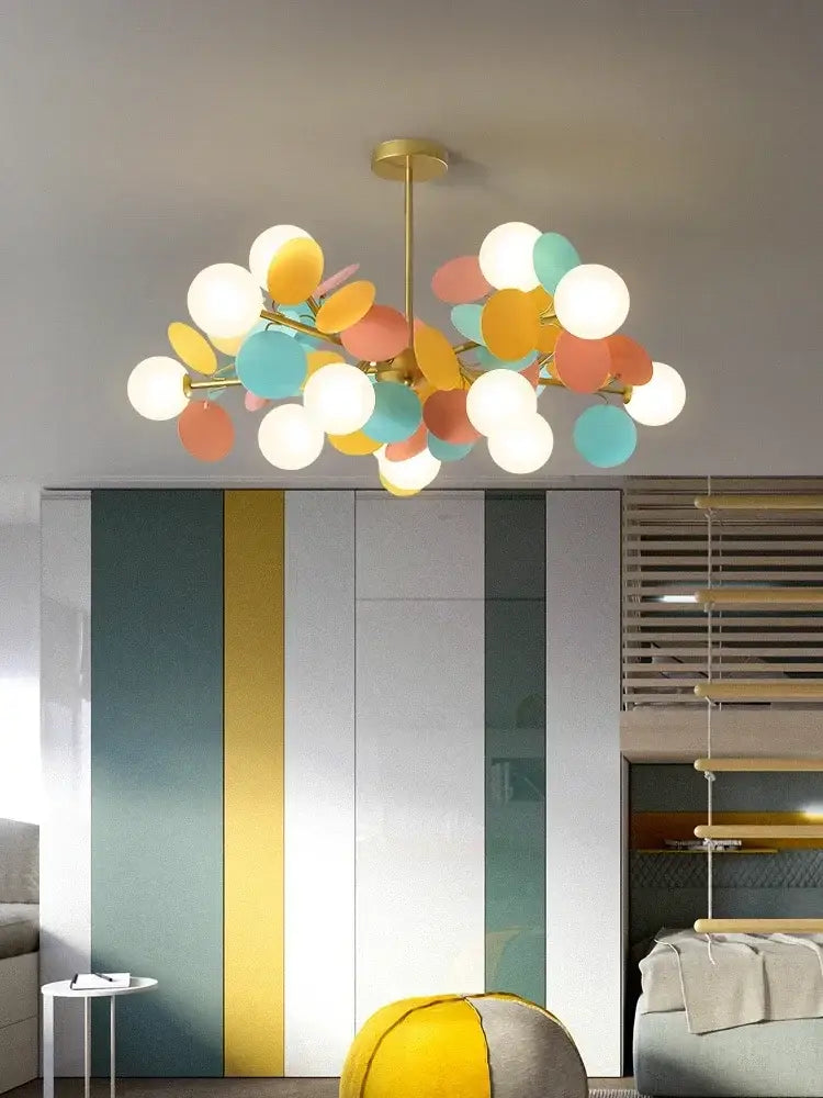 Modern pastel glass hanging ceiling lamp for kids room