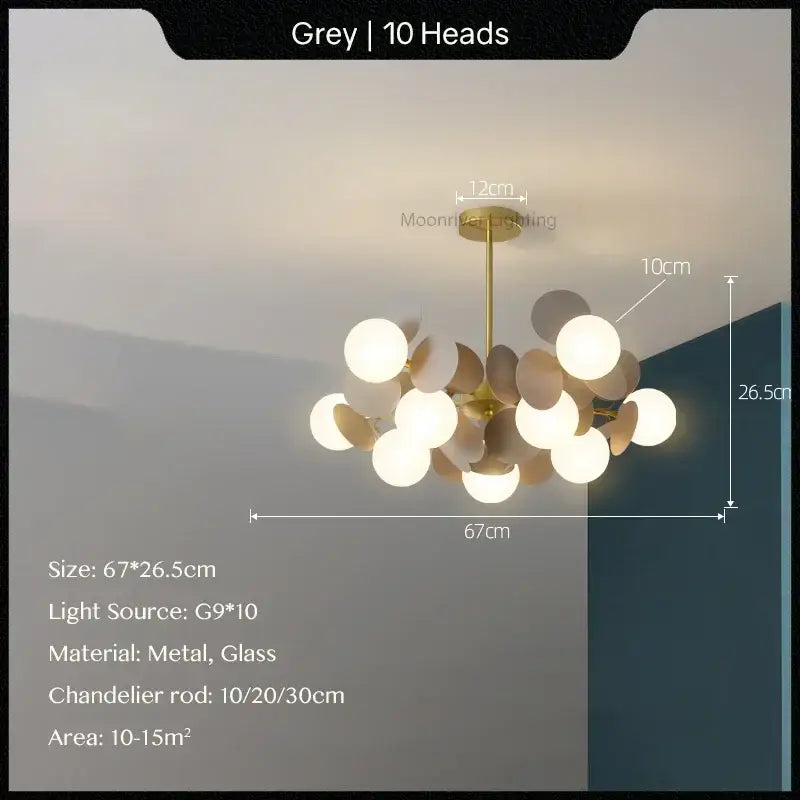 Modern pastel glass hanging ceiling lamp for kids room