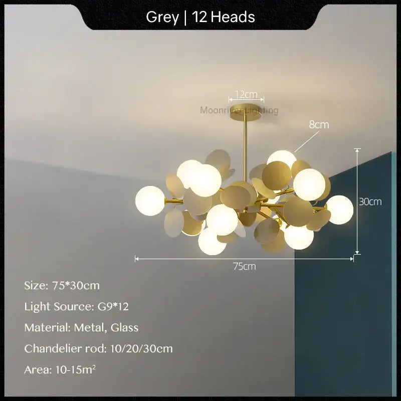 Modern pastel glass hanging ceiling lamp for kids room