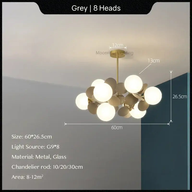 Modern pastel glass hanging ceiling lamp for kids room