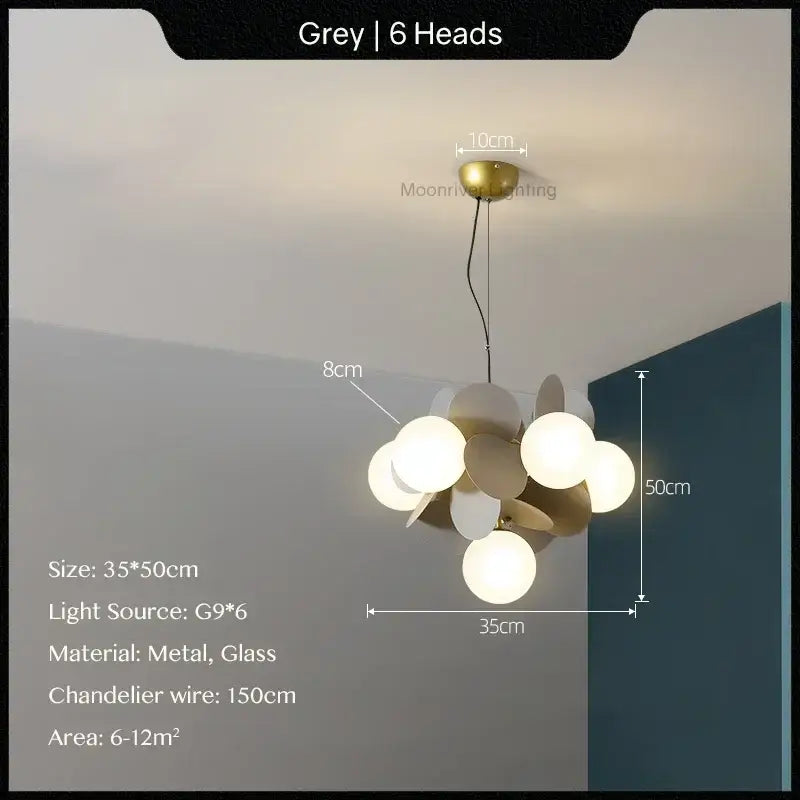 Modern pastel glass hanging ceiling lamp for kids room