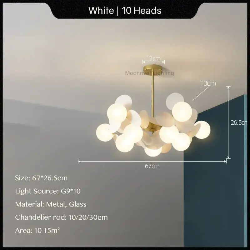 Modern pastel glass hanging ceiling lamp for kids room