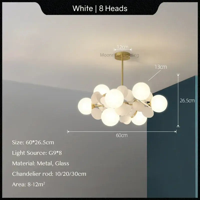 Modern pastel glass hanging ceiling lamp for kids room