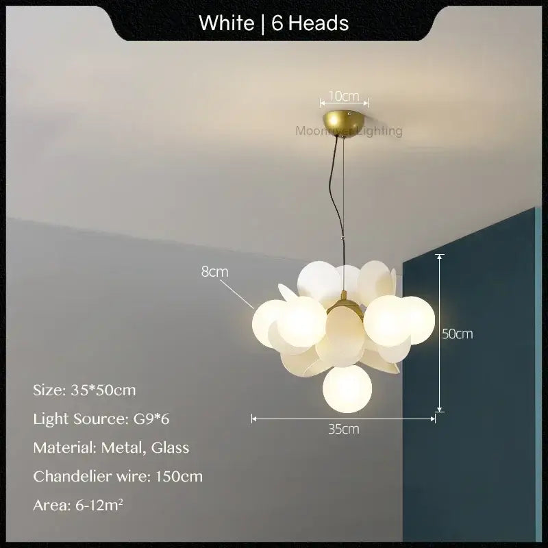 Modern pastel glass hanging ceiling lamp for kids room