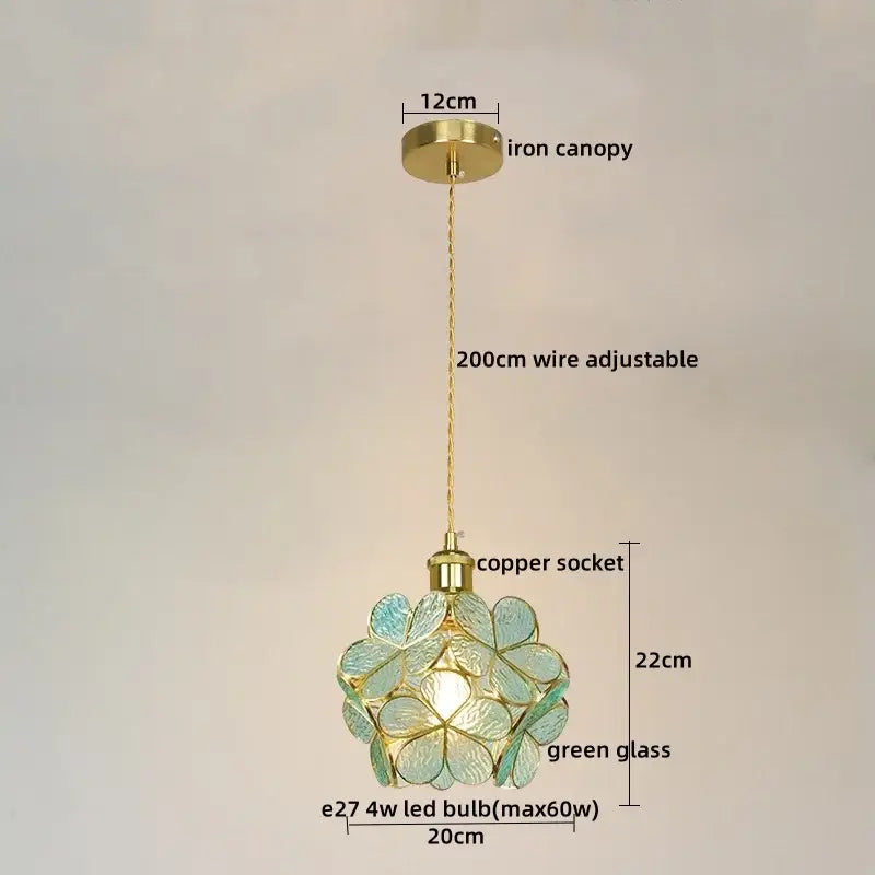Modern pastel petal colorful glass led pendant lights dining room