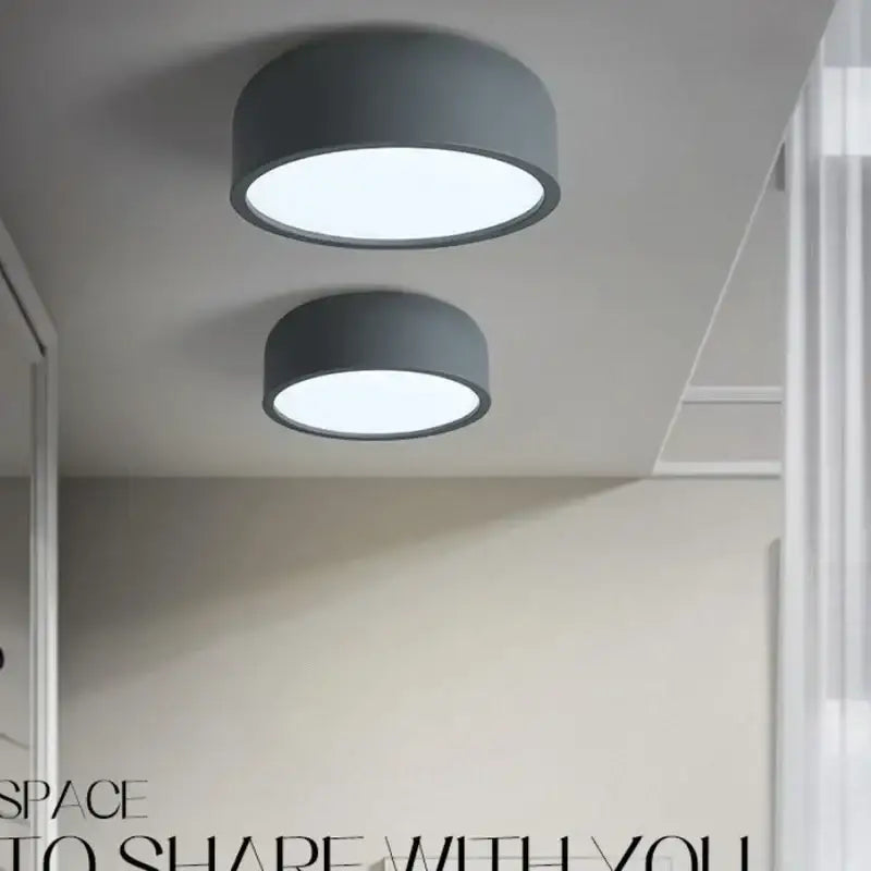 Modern pastel pink and teal circular led ceiling light bedroom