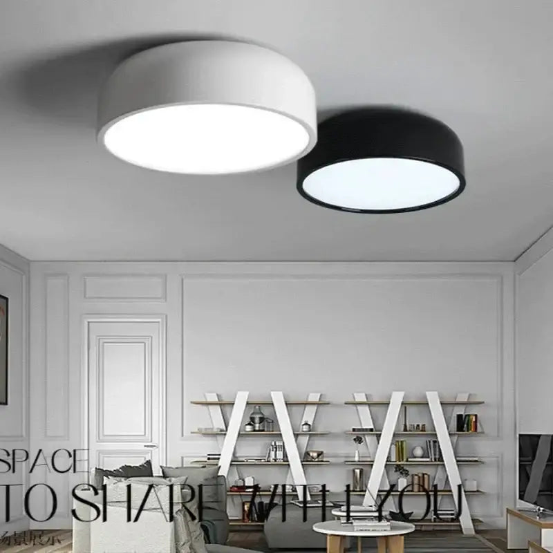 Modern pastel pink and teal circular led ceiling light bedroom