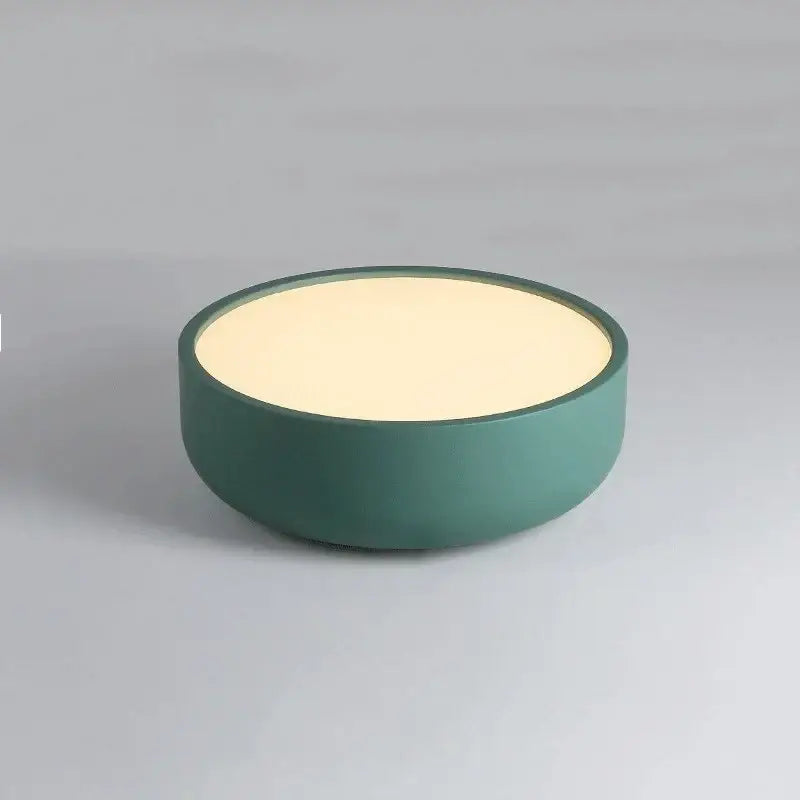 Modern pastel pink and teal circular led ceiling light bedroom
