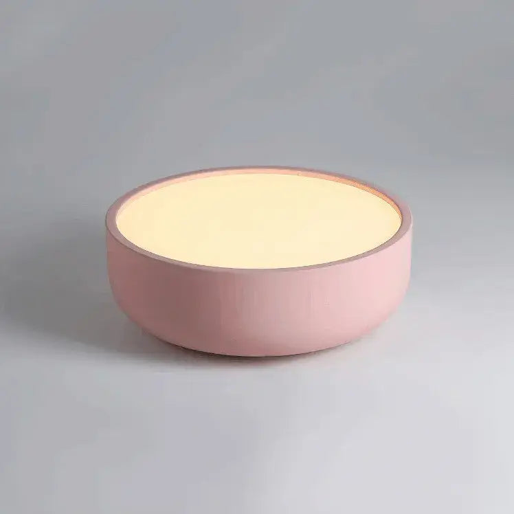 Modern pastel pink and teal circular led ceiling light bedroom