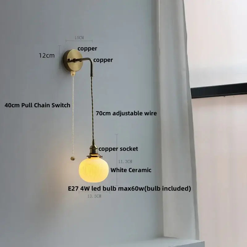 Modern petal clear glass led wall light bedroom brass sconce