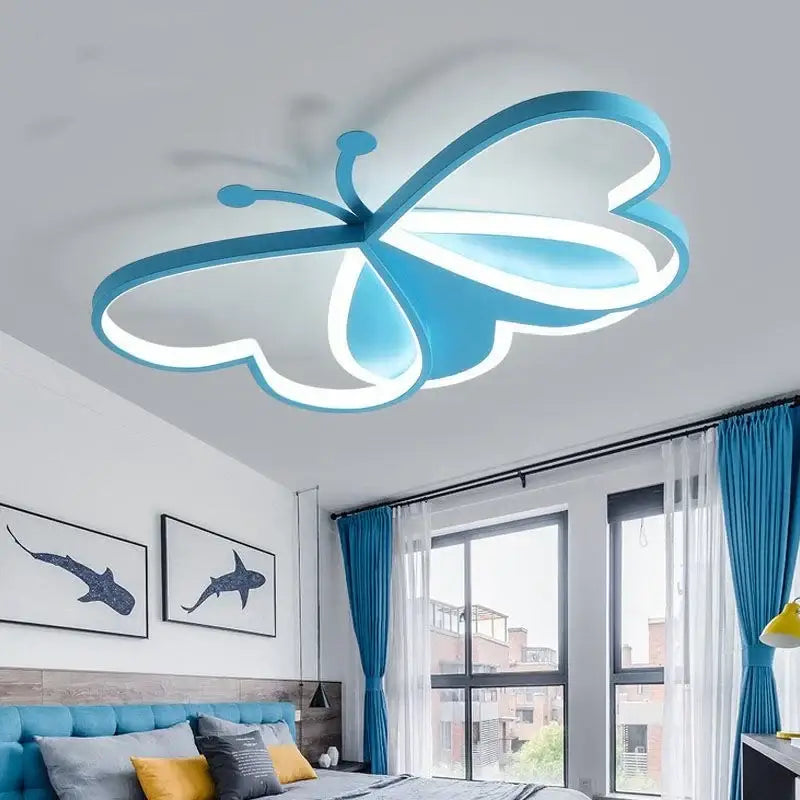 Modern pink decorbites butterfly led ceiling light for girls bedroom