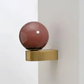 Modern pink & orange glass ball led wall lamp bedroom sconce