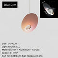 Modern pink & white oval glass pendant light dining room