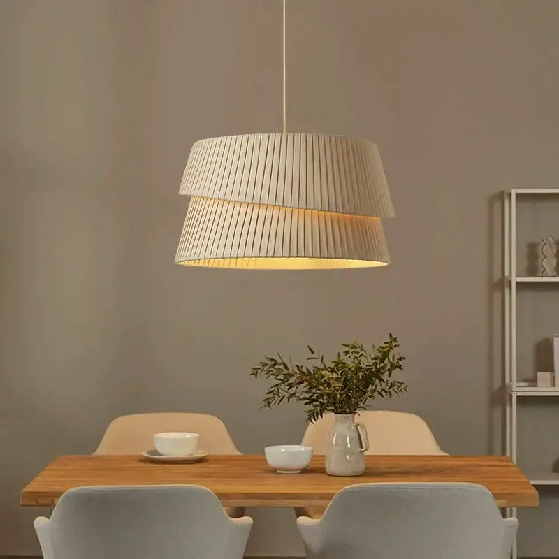 Modern pleated cream led ceiling chandelier for living room