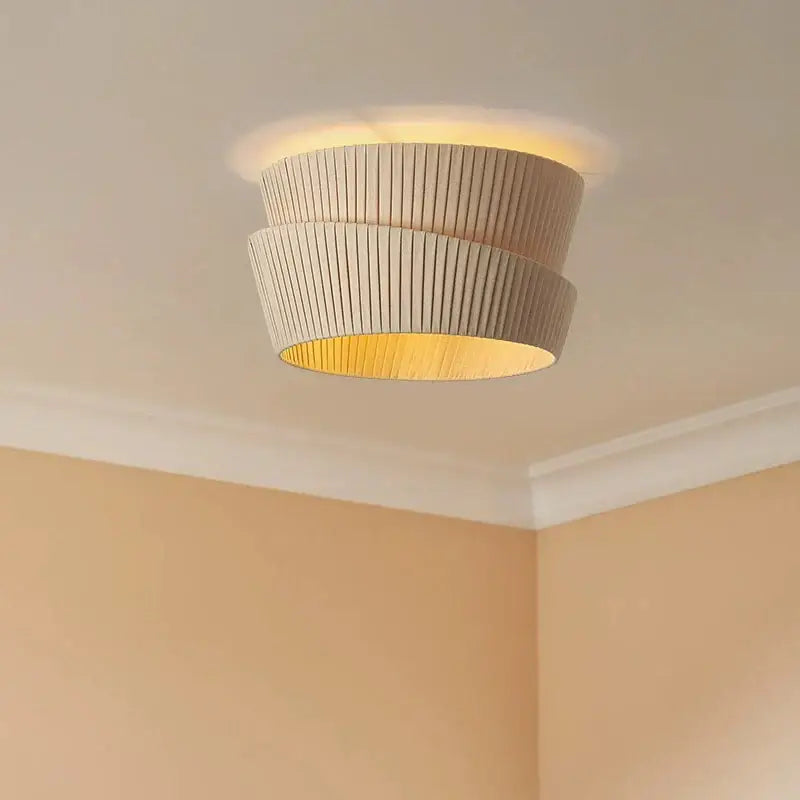 Modern pleated cream led ceiling chandelier for living room