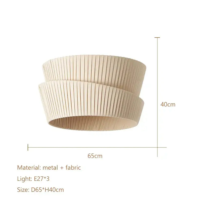 Modern pleated cream led ceiling chandelier for living room