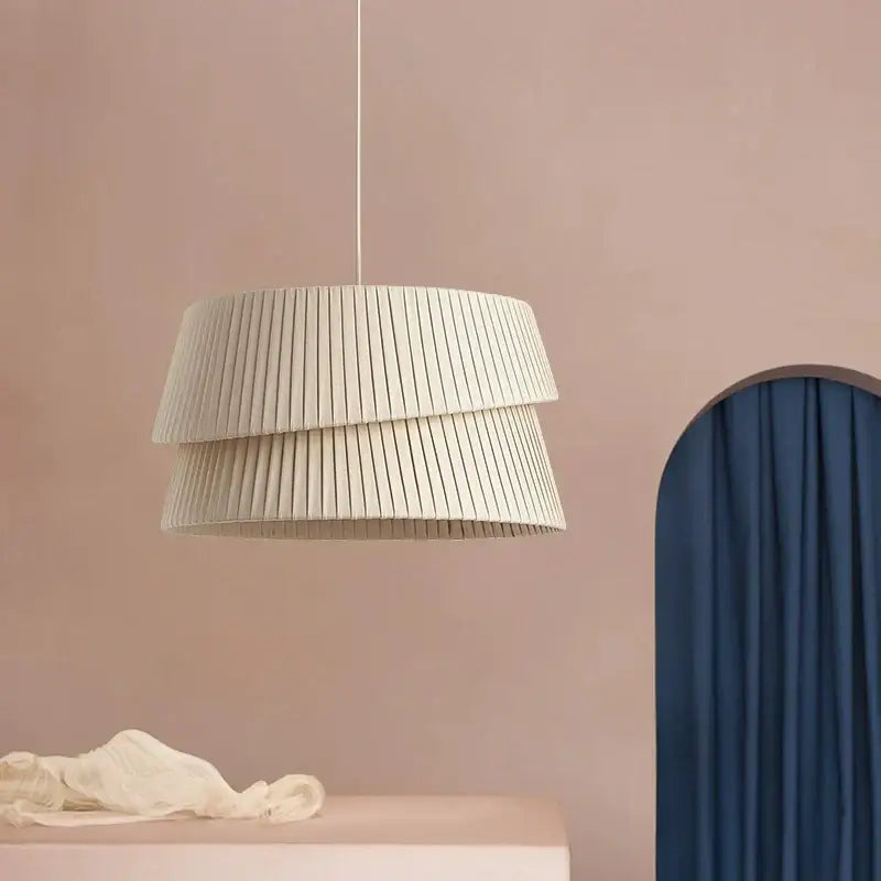 Modern pleated cream led ceiling chandelier for living room