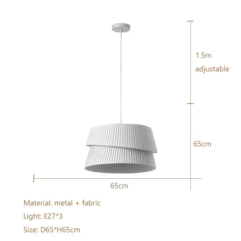 Modern pleated cream led ceiling chandelier for living room